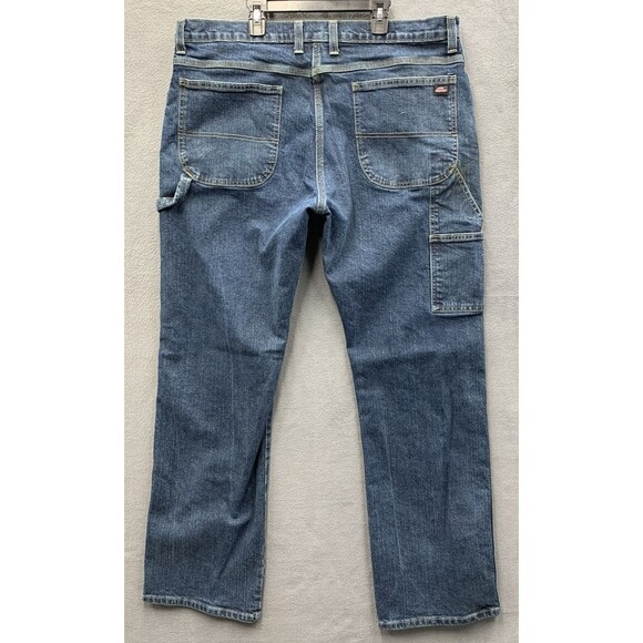 Vtg Dickies Men Carpenter Denim Jeans Painters Carpenters Utility Workwear 38X34 - Picture 1 of 16
